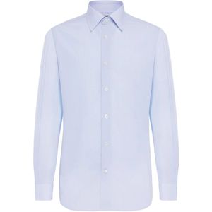 Boggi Milano, Overhemden, Heren, Blauw, 3Xl, Katoen, Regular Fit Gestreept Katoenen Overhemd