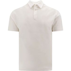 Zanone, Tops, Heren, Wit, 4Xl, Katoen, Witte T-shirt met korte mouwen en knoopsluiting