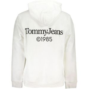 Tommy Hilfiger, Sweatshirts & Hoodies, Heren, Wit, L, Katoen, Witte Katoenen Hoodie Sweatshirt met Logo