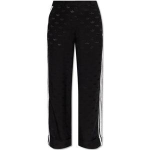 Adidas Originals, Broeken, Dames, Zwart, XL, Polyester, Broek met monogram