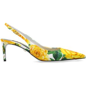 Dolce & Gabbana, Schoenen, Dames, Veelkleurig, 38 EU, Katoen, Pumps met bloemenmotief