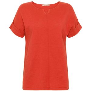 Mansted, Bright Red Kerstin Gebreide T-shirt Rood, Dames, Maat:S