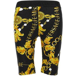 Versace Jeans Couture, Korte broeken, Dames, Veelkleurig, 2Xs, Baroque Couture Fietsbroek