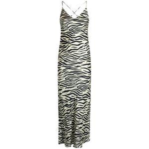 MC2 Saint Barth, Kleedjes, Dames, Veelkleurig, S, Satijn, Satijnen Zebra Print Slip Jurk