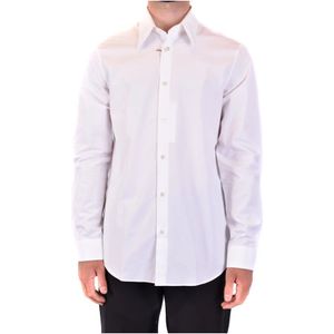 Calvin Klein, Overhemden, Heren, Wit, M, Leer, Klassiek Wit Formeel Overhemd Fw 20