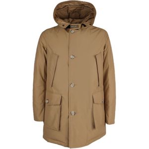 Woolrich, Katoenmix Parka Jas Beige, Heren, Maat:M