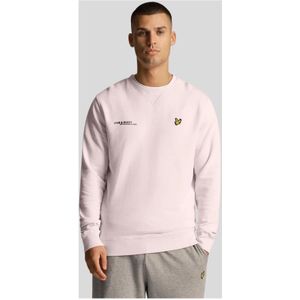 Lyle & Scott, Sweatshirts & Hoodies, Heren, Roze, L, Print Crew Neck Sweatshirt