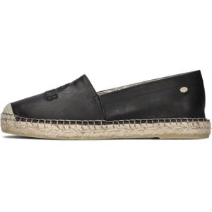 Fred De La Bretoniere, Schoenen, Dames, Zwart, 38 EU, Leer, Zwarte Leren Espadrilles Stijlvol Model