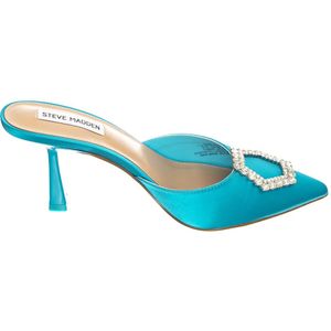 Steve Madden, Schoenen, Dames, Blauw, 39 EU, Satijn, Stijlvolle Blauwe Satijnen Hakken Muiltjes