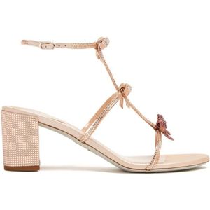 René Caovilla, Blush Roze Kristalversierde Hakken Sandalen Roze, Dames, Maat:37 EU