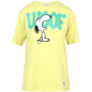 Philosophy di Lorenzo Serafini, Snoopy Print Oversized T-shirt Geel, Dames, Maat:S