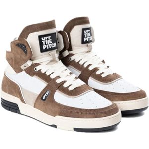 Off The Pitch, Schoenen, Heren, Wit, 42 EU, Off The Pitch Basketta Hi Glass Sneakers Bruin/Wit