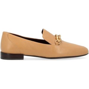 Tory Burch, Schoenen, Dames, Beige, 37 1/2 EU, Jessa Leren Loafer in Cuoio