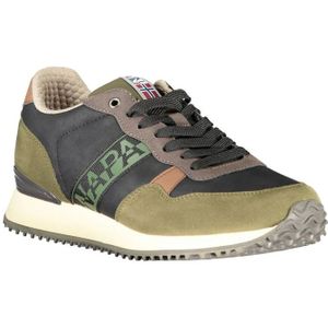 Napapijri, Schoenen, Heren, Groen, 45 EU, Polyester, Groene Veterschoenen met Contrastdetail