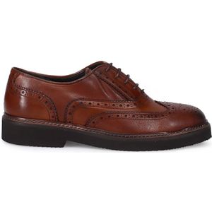 Sangiorgio, Bruine Leren Platte Schoenen Bruin, Dames, Maat:40 EU