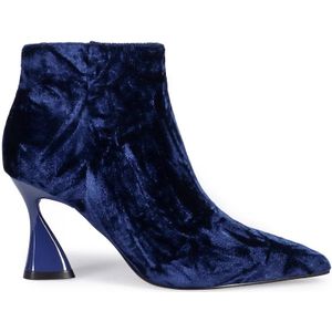 Jeannot, Schoenen, Dames, Blauw, 40 EU, Leer, Blauwe Fluwelen Laarzen voor Glamoureuze Outfits