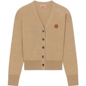 Kenzo, Truien, Dames, Bruin, S, Wol, Vintage Stijl Cardigan