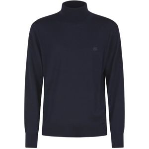 Etro, Truien, Heren, Blauw, L, Stijlvolle T-Neck Sweaters