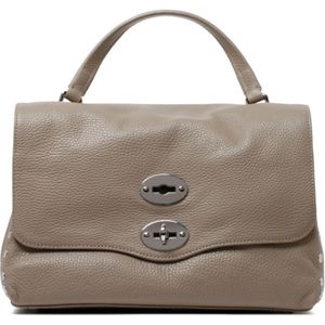 Zanellato, Tassen, Dames, Grijs, ONE Size, Leer, Crete Leren Kleine Postina Tote Tas