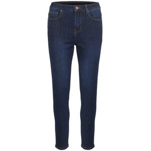 Kaffe, Jeans, Dames, Blauw, L, Katoen, Donkerblauwe Slim Fit High Waist Jeans