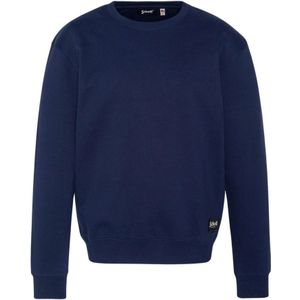 Schott Nyc, Sweatshirts & Hoodies, Heren, Blauw, L, Katoen, Blauwe Ronde Hals Sweatshirt