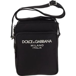 Dolce & Gabbana, Tassen, Heren, Zwart, ONE Size, Nylon, Mini Nylon Schoudertas