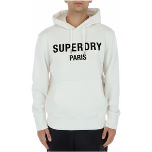 Superdry, Sweatshirts & Hoodies, Heren, Wit, M, Klassieke Heren Sweatshirt