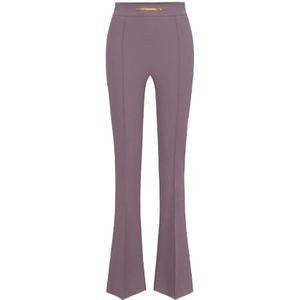 Elisabetta Franchi, Broeken, Dames, Paars, L, Hoge Taille Paarse Palazzo Broek