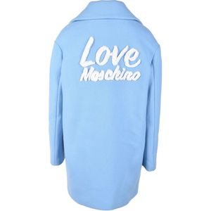 Love Moschino, Mantels, Dames, Blauw, L, Wol, Wollen Jas