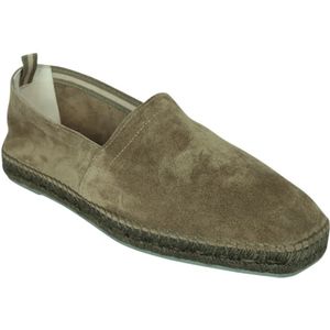 Castañer, Schoenen, Heren, Groen, 46 EU, Leer, Groene Espadrilles Trendy Stijl