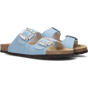 Lina Locchi, Schoenen, Dames, Blauw, 36 EU, Suède, Blauwe Suède Pantoffels