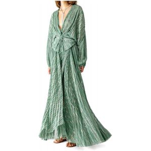 Forte Forte, Rokken, Dames, Groen, M, Polyester, Smaragd Lurex Maxi Rok