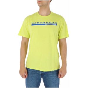 North Sails, Tops, Heren, Geel, M, Katoen, Gele ronde hals T-shirt