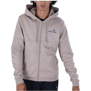 Sergio Tacchini, Sweatshirts & Hoodies, Heren, Beige, S, Polyester, Hoodie met rits - Beige