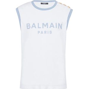 Balmain, Tops, Dames, Veelkleurig, S, Katoen, Paris 3-knoops tanktop