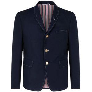 Thom Browne, Jassen, Heren, Blauw, L, Mannen Mjc 159G04502415 Andere materialen bovenkledingjack