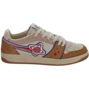 Enterprise Japan, Cognac/Roze Suède Lage Sneakers Bruin, Heren, Maat:40 EU