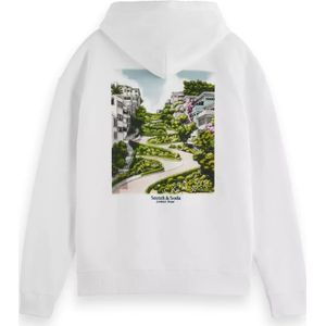 Scotch & Soda, Sweatshirts & Hoodies, Heren, Wit, S, Artwork Hoodie