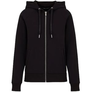 Armani Exchange, Sweatshirts & Hoodies, Dames, Zwart, M, Katoen, Zwarte Hoodie met Rits Aw 24