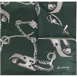 Burberry, Accessoires, Heren, Groen, ONE Size, Zijden sjaal