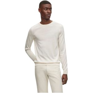 Boss, Truien, Heren, Wit, 3Xl, Slim-Fit Virgin Wool Sweater - Wit - S