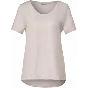 Street One, Tops, Dames, Beige, S, Katoen, Dames T-shirt Lente/Zomer Collectie