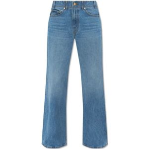 Ulla Johnson, Jeans, Dames, Blauw, W30, Elodie high-rise jeans met wijde pijpen