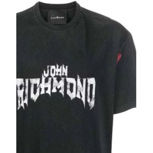 John Richmond, Tops, Heren, Grijs, S, Katoen, T-shirt met Korte Mouwen en Logo