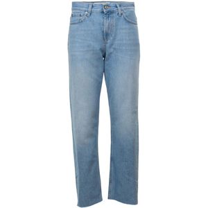 Roy Roger's, Jeans, Dames, Blauw, W32, Denim, Hoge Taille Lichtgewassen Girlfriend Jeans