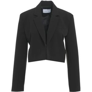 Gender, Zwarte Blazer voor Vrouwen Zwart, Dames, Maat:L