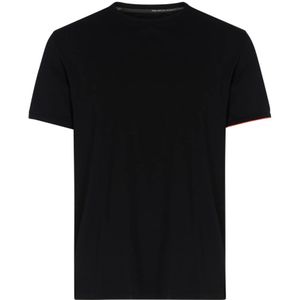 Rrd, Tops, Heren, Zwart, XL, Polyester, Ademend zwart T-shirt met oranje rand