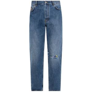 Nick Fouquet, Jeans, Heren, Blauw, L, Geborduurde jeans