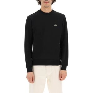 Lacoste, Sweatshirts & Hoodies, Heren, Zwart, M, Katoen, Iconisch Krokodil Logo Crewneck Sweatshirt