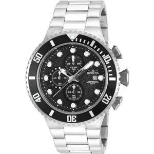 Invicta Watches, Pro Diver Quartz Horloge - Zwarte Wijzerplaat Grijs, Heren, Maat:ONE Size